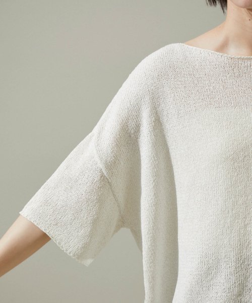 ペーパーヤーンハーフスリーブプルオーバー【吸水速乾・洗える】 吸水速乾