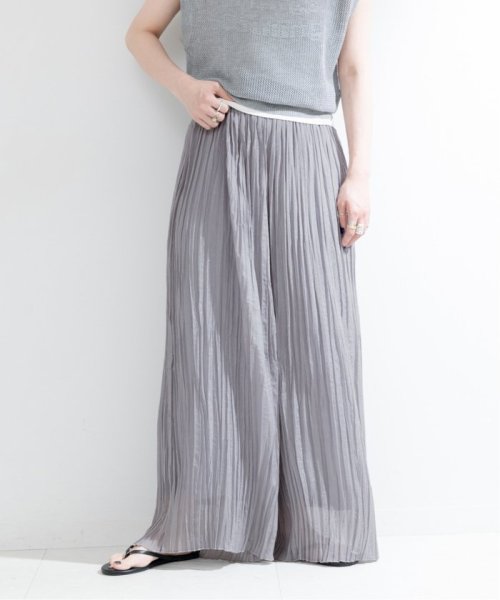 【一部WEB限定カラー】ラメ楊柳クレープパンツ 【一部WEB限定カラー】ラメ楊柳クレープパンツ 日本国内発送・最短翌日お届けの商品写真