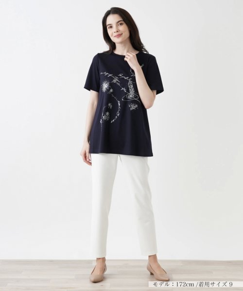 刺繍半袖Tシャツ【Leilian WHITE LABEL】 WHITE LABEL