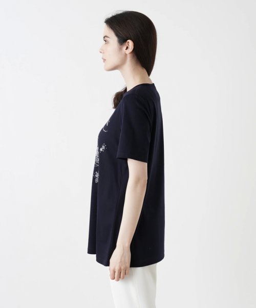 刺繍半袖Tシャツ【Leilian WHITE LABEL】 WHITE LABEL