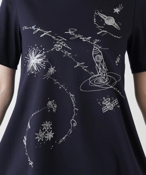 刺繍半袖Tシャツ【Leilian WHITE LABEL】 WHITE LABEL