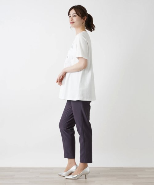 刺繍半袖Tシャツ【Leilian WHITE LABEL】 WHITE LABEL