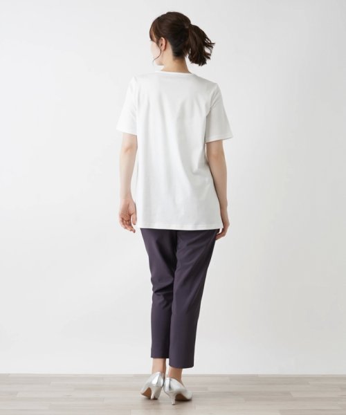 刺繍半袖Tシャツ【Leilian WHITE LABEL】 WHITE LABEL