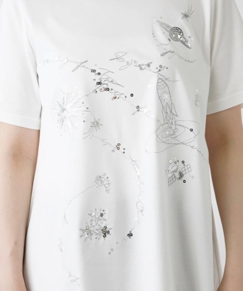 刺繍半袖Tシャツ【Leilian WHITE LABEL】 WHITE LABEL