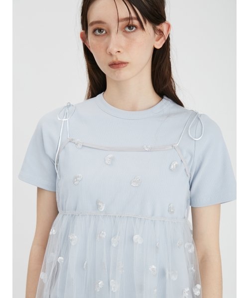 グリッターハート刺繍キャミソール 予めご了承ください