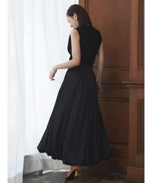 サテンドレープバルーンスカート アプワイザー　リッシェ/シアーシャツ×ラメニットワンピースセット D1598169480(12155円)