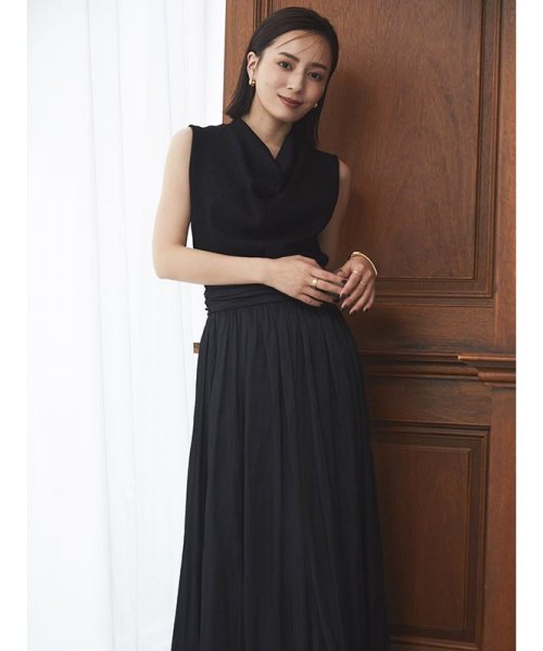 サテンドレープバルーンスカート アプワイザー　リッシェ/シアーシャツ×ラメニットワンピースセット D1598169480(12155円)