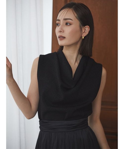 サテンドレープバルーンスカート アプワイザー　リッシェ/シアーシャツ×ラメニットワンピースセット D1598169480(12155円)