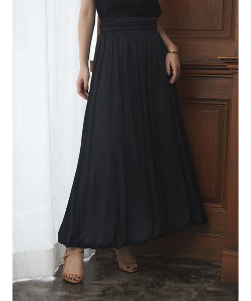 サテンドレープバルーンスカート アプワイザー　リッシェ/シアーシャツ×ラメニットワンピースセット D1598169480(12155円)