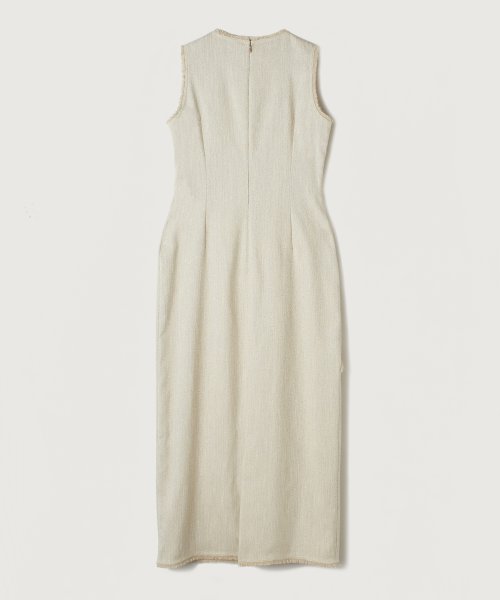 カーヴィングシームツイードワンピース 着丈 バスト 5cm ウエスト ヒップ