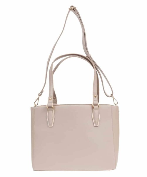 [2WAY]フェイクレザースクエアトートバッグ 