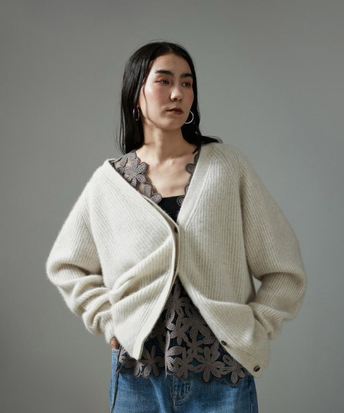 FOX WOOL片畦Vネックニットカーディガン R1676269455(12870円)