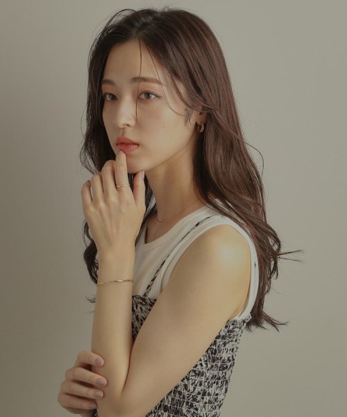 K18ミラーカット7連 フープピアス 