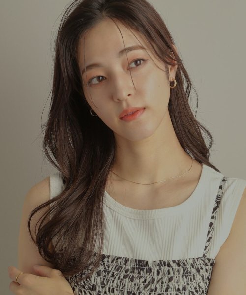 K18ミラーカット7連 フープピアス 