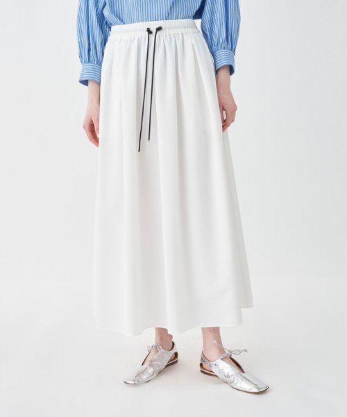 シアーサッカーギャザーロングスカート 