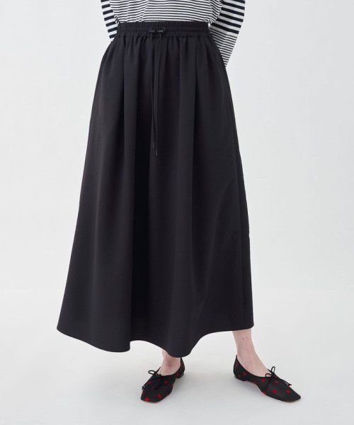 シアーサッカーギャザーロングスカート 