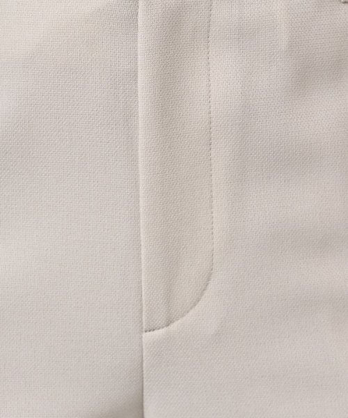 【セットアップ可能／清涼感／ウエストゴムあり】麻調　ドライテーパードパンツ ライトベージュ