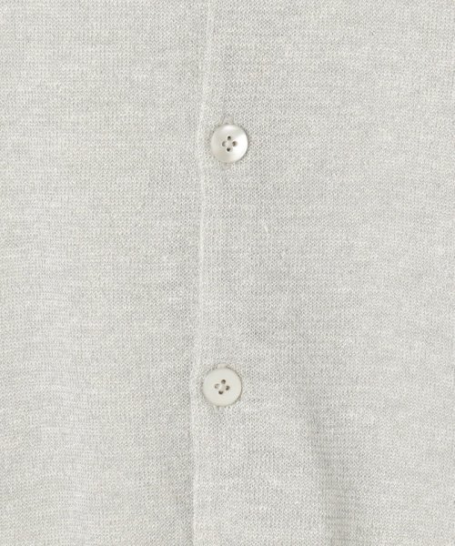 プレーンリネン クルーネックカーディガン 