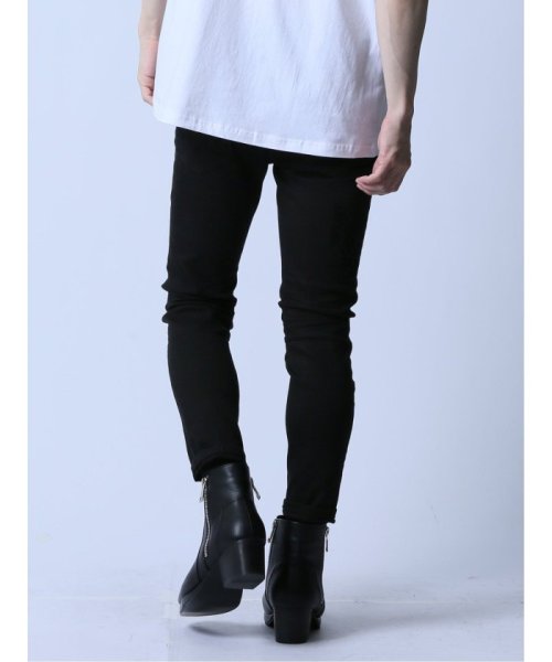 ストレッチ リペア アンクルスキニーデニム ストレッチ リペア