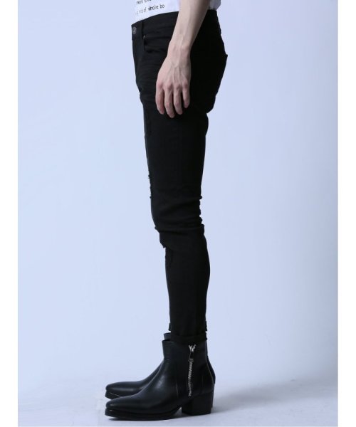 ストレッチ リペア アンクルスキニーデニム ストレッチ リペア