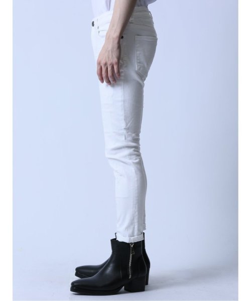 ストレッチ リペア アンクルスキニーデニム ストレッチ リペア