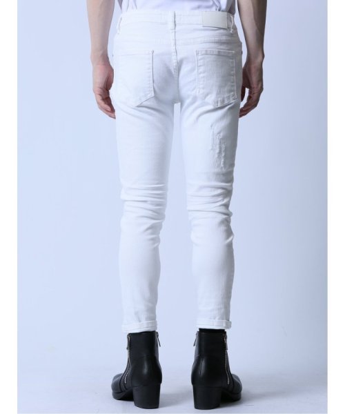 ストレッチ リペア アンクルスキニーデニム ストレッチ リペア