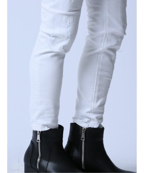 ストレッチ リペア アンクルスキニーデニム ストレッチ リペア