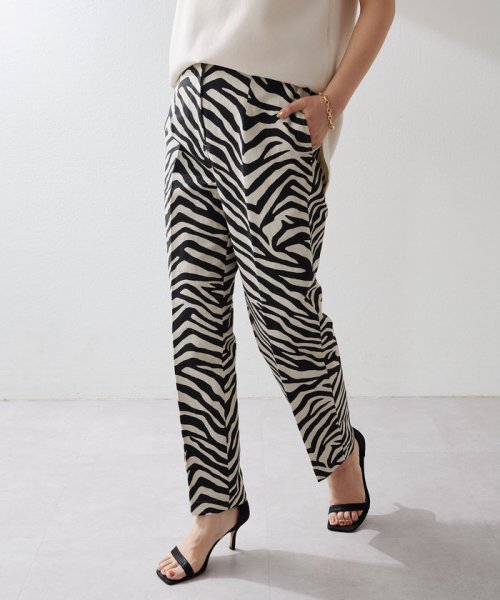 ゼブラプリントハイウエストパンツ 
