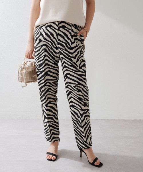 ゼブラプリントハイウエストパンツ 
