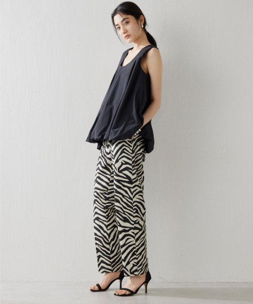 ゼブラプリントハイウエストパンツ 