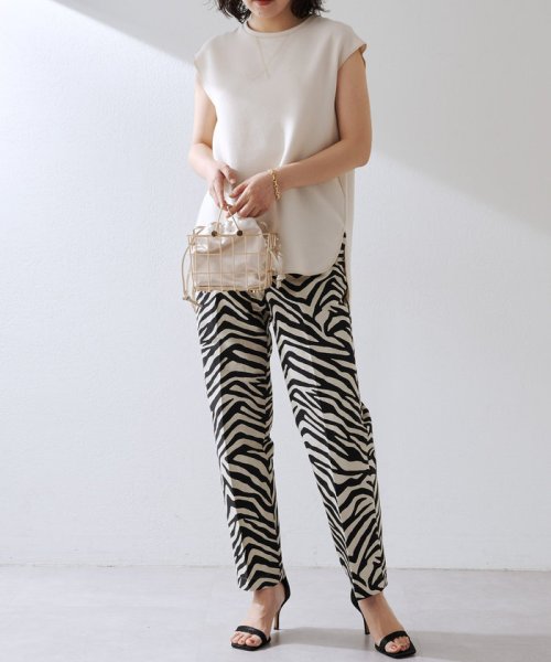 ゼブラプリントハイウエストパンツ 