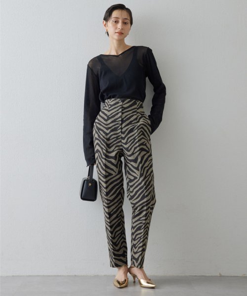 ゼブラプリントハイウエストパンツ 
