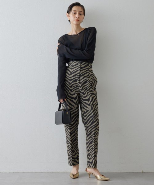 ゼブラプリントハイウエストパンツ 