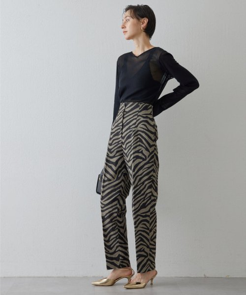 ゼブラプリントハイウエストパンツ 