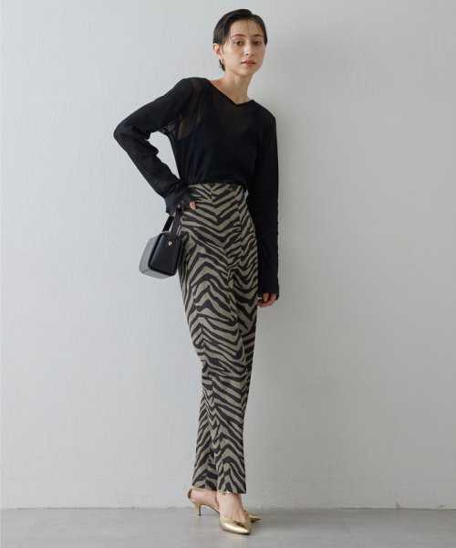 ゼブラプリントハイウエストパンツ 