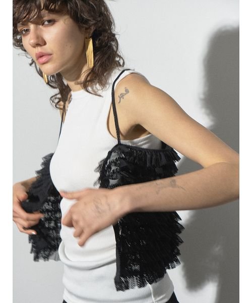 メッシュフリルビスチェ 予めご了承ください