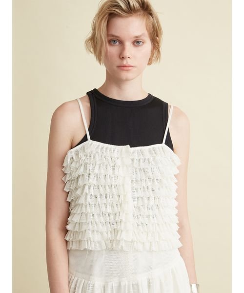 メッシュフリルビスチェ 予めご了承ください