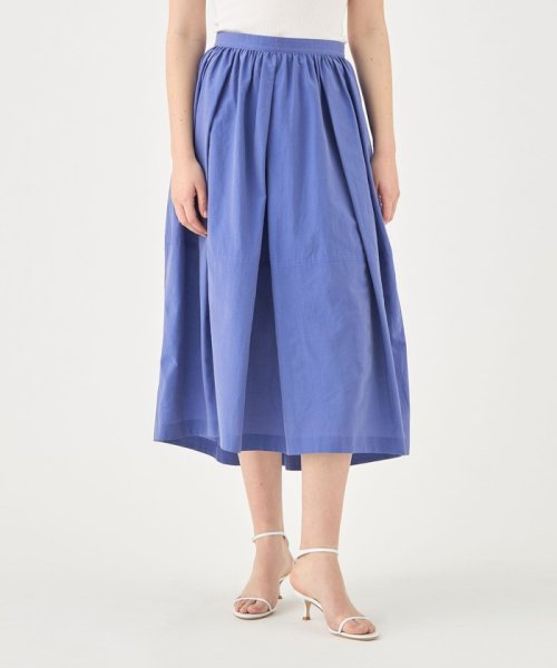 コットンシルクシャンブレー バレルスイングスカート フェンネル/ウエストギャザーリブスカート Z2613929990(20196円)