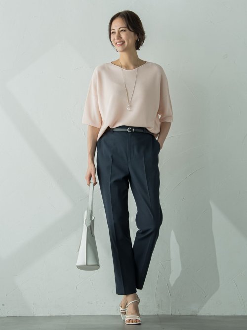 【新色追加】ホールガーメント5分袖ニットプルオーバー≪手洗い可能≫ 