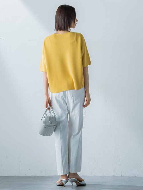 【新色追加】ホールガーメント5分袖ニットプルオーバー≪手洗い可能≫ 