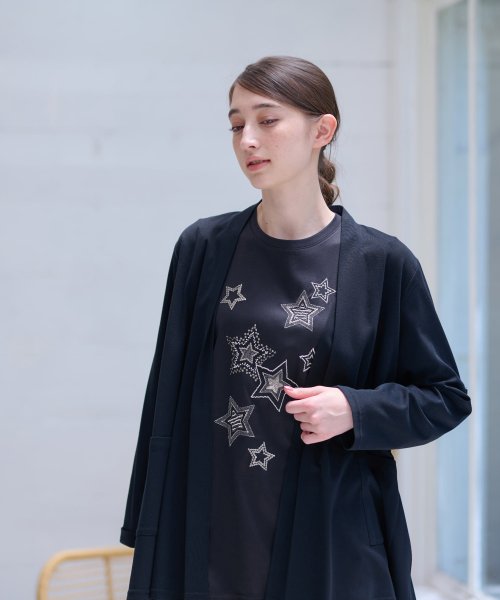 【接触冷感 洗える】袖ターンナップのライトハオリ 