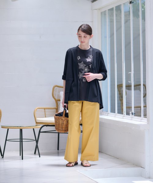 【接触冷感 洗える】袖ターンナップのライトハオリ 