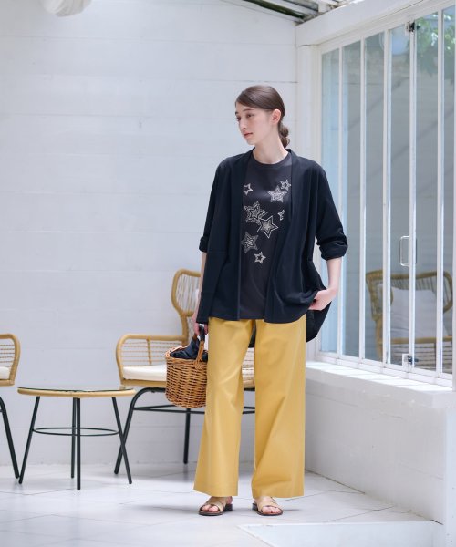 【接触冷感 洗える】袖ターンナップのライトハオリ 