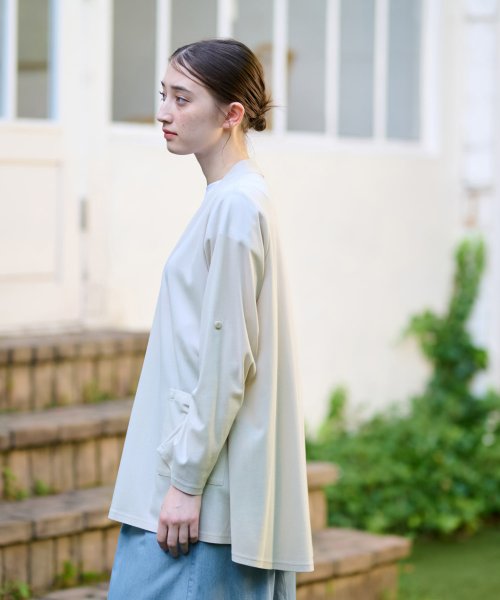 【接触冷感 洗える】袖ターンナップのライトハオリ 