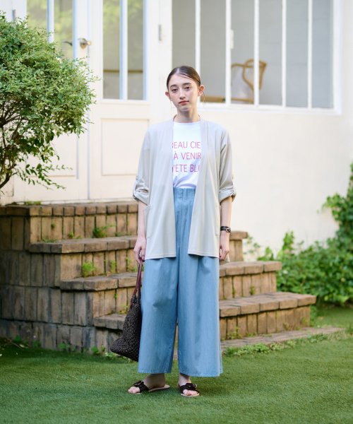 【接触冷感 洗える】袖ターンナップのライトハオリ 