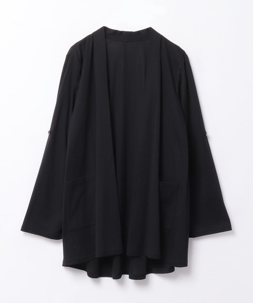 【接触冷感 洗える】袖ターンナップのライトハオリ 