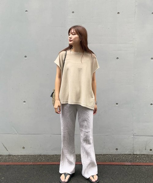 リネンバイアスパンツ WHITE BEIGE