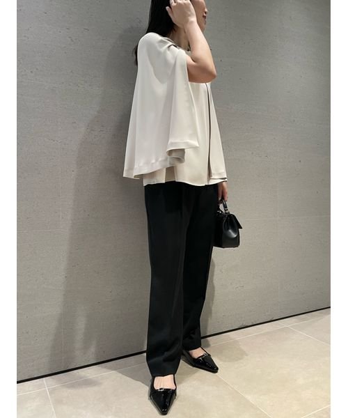 コサージュブラウステーパードパンツSET 5cm 予めご了承ください 総丈 ウエスト ヒップ 股上 2cm 股下 わたり幅 裾幅