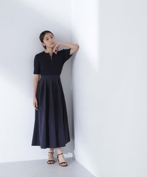 ハーフジップニットドッキングワンピース なし