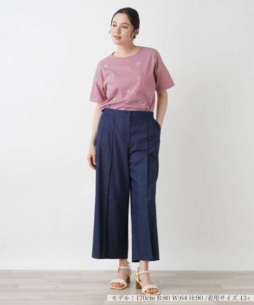 ワイドクロップドパンツ 